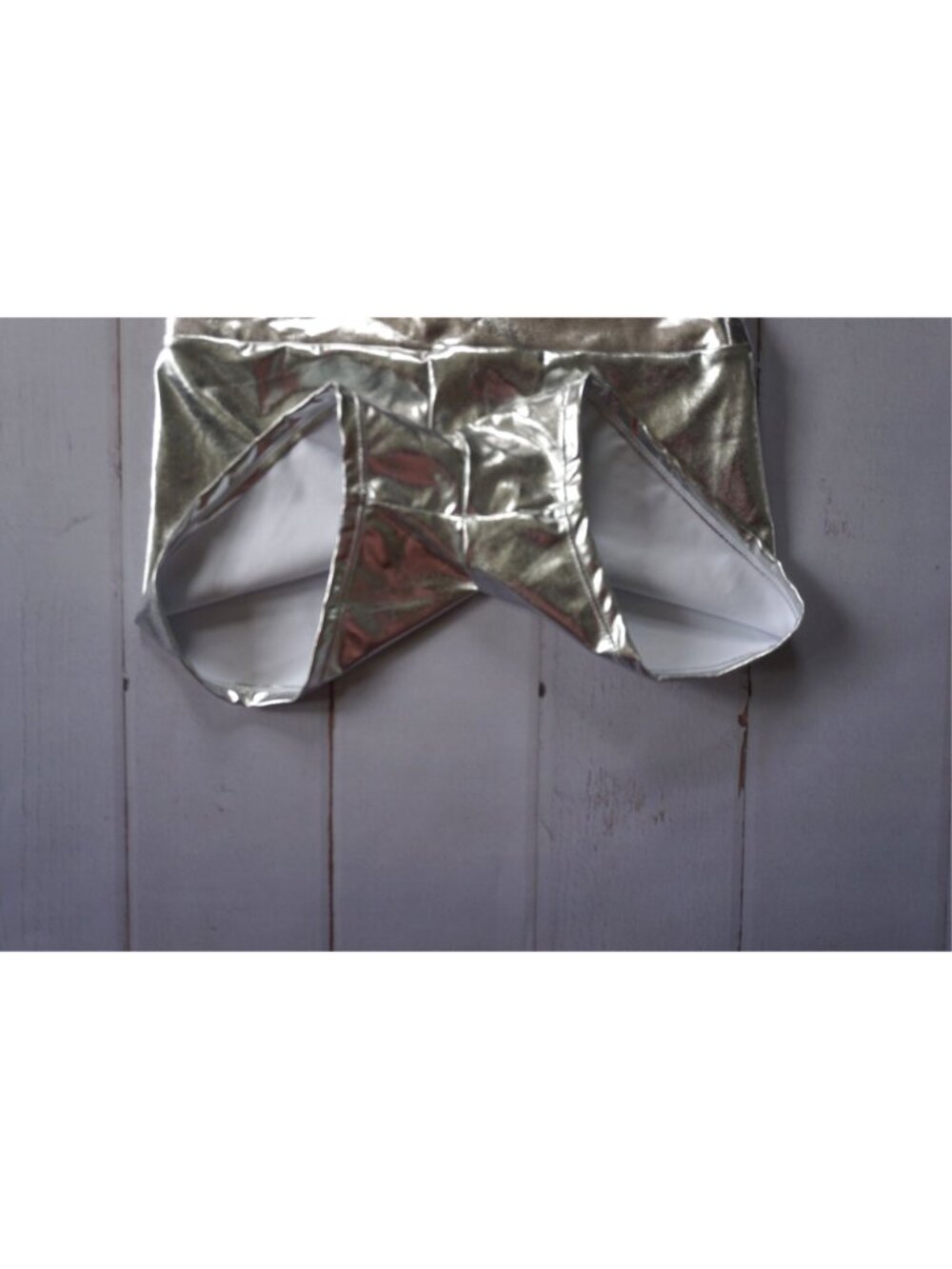 Women's Metallic Booty Shorts High Waisted Shiny Rave Bottoms- Size S - Picture 6 of 6